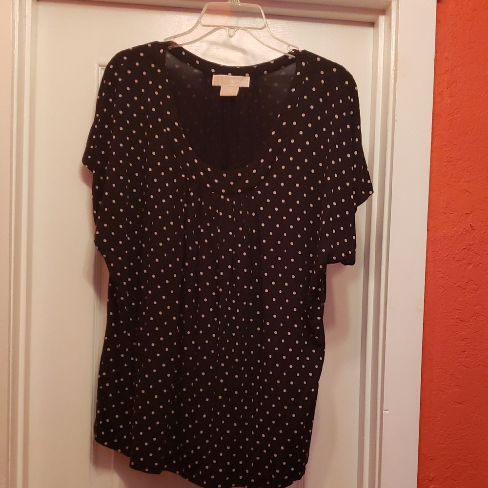 Michael Kors Black and White Blouse with Polka Dots